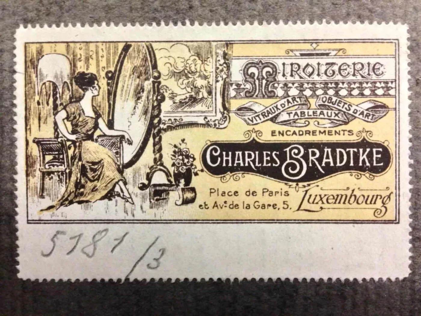 Vignette „Miroiterie Charles Bradtke — Place de Paris und Avenue de la Gare 5, Luxemburg“ — Archiv