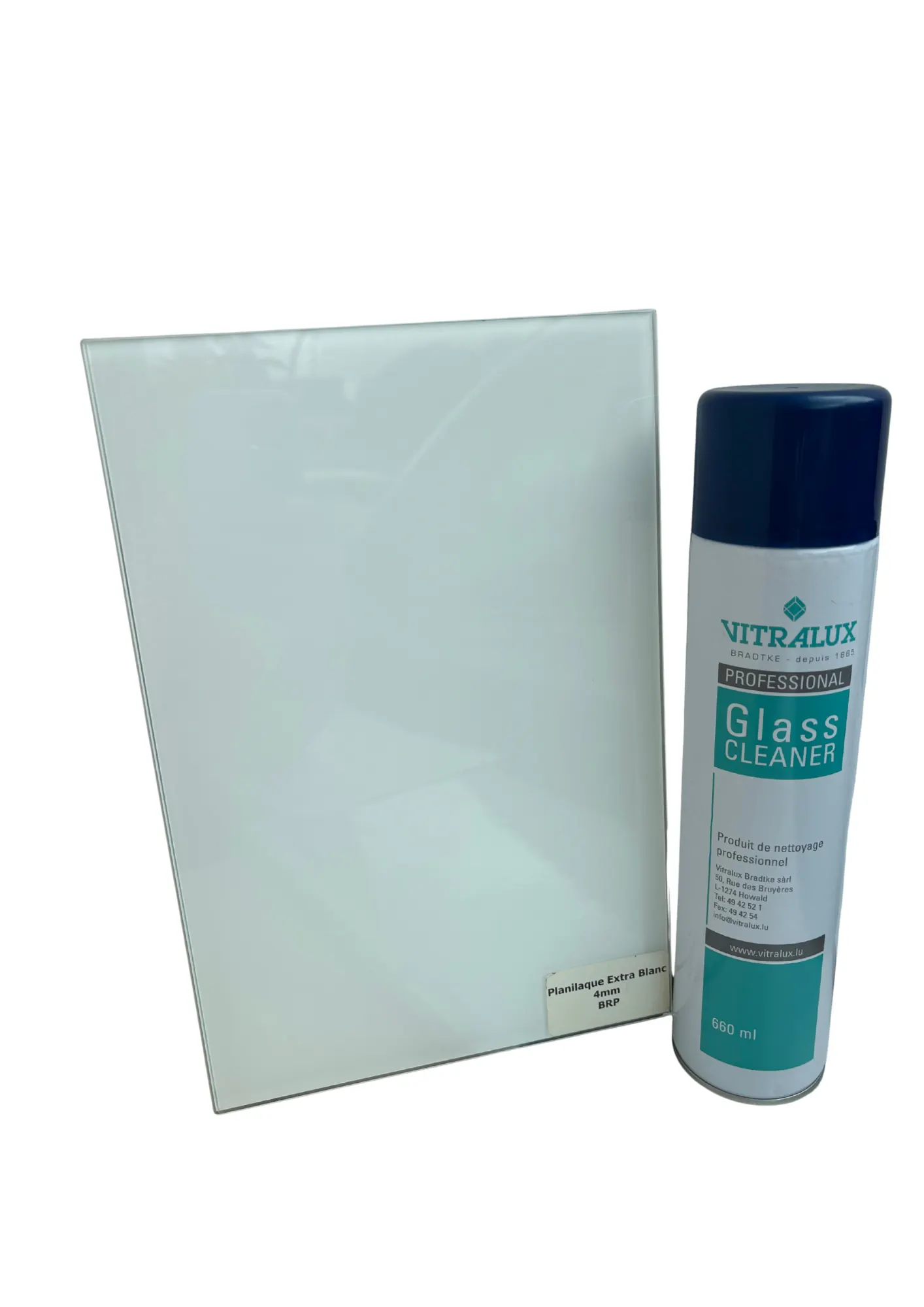 Planilaque Blanc — verre en stock Luxembourg — Vitralux Bradtke