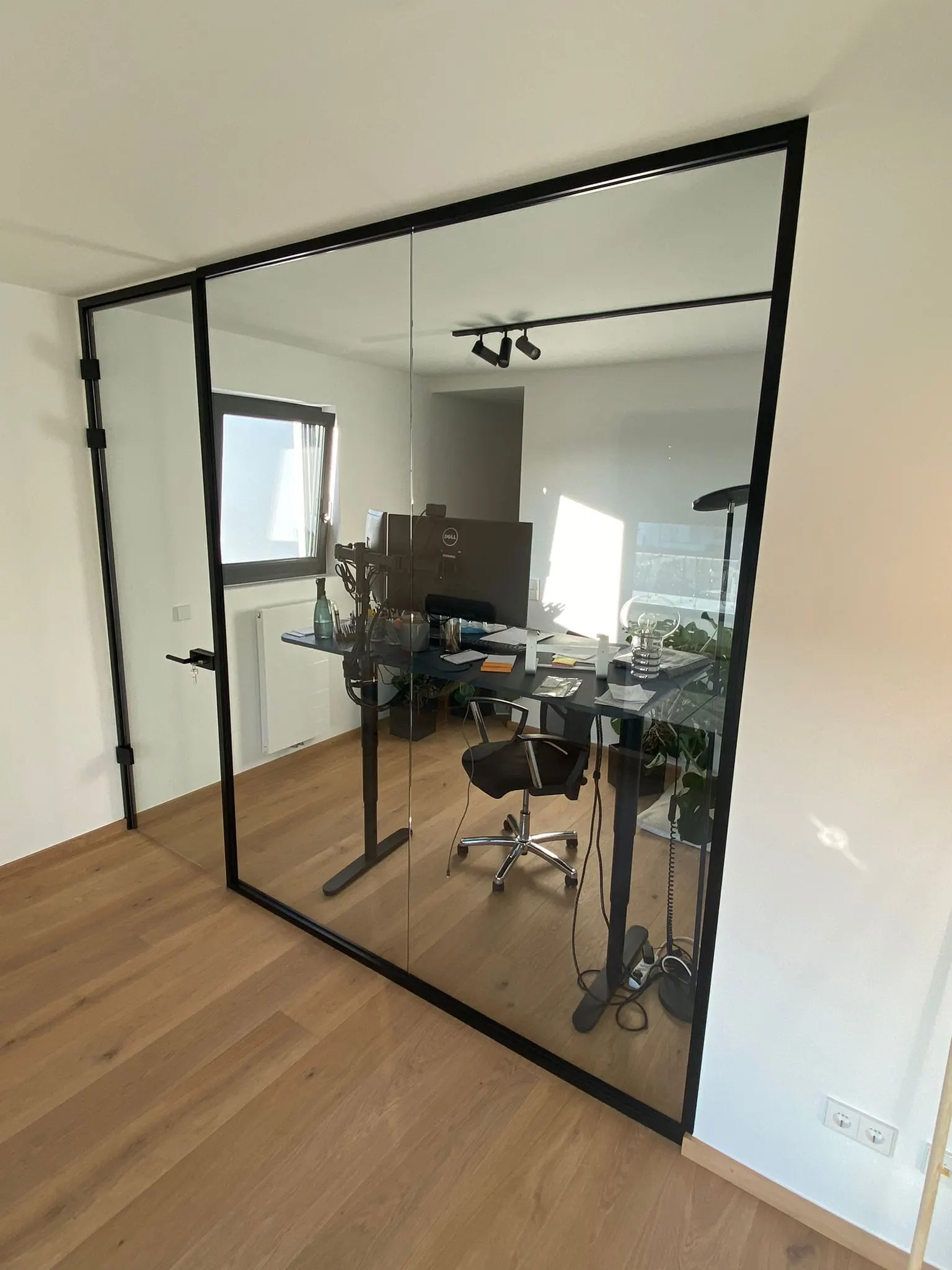Cloison acoustique vitrée double vitrage VSG acoustique bureau Luxembourg — Vitralux Bradtke