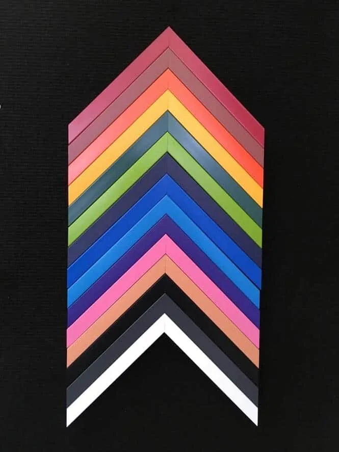 Nuancier de passe-partout couleur — échantillon d'encadrement — Encadrement Bradtke Vitralux Luxembourg