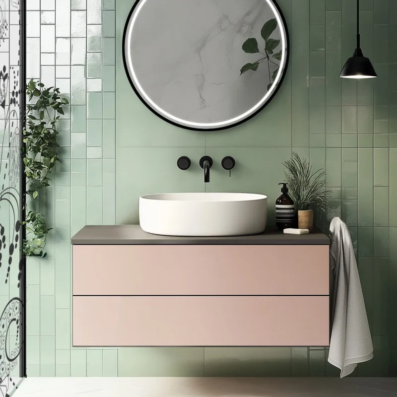 Miroir LED rétroéclairé sur mesure en situation — miroir LED salle de bain Luxembourg — Vitralux Bradtke (photo 12)