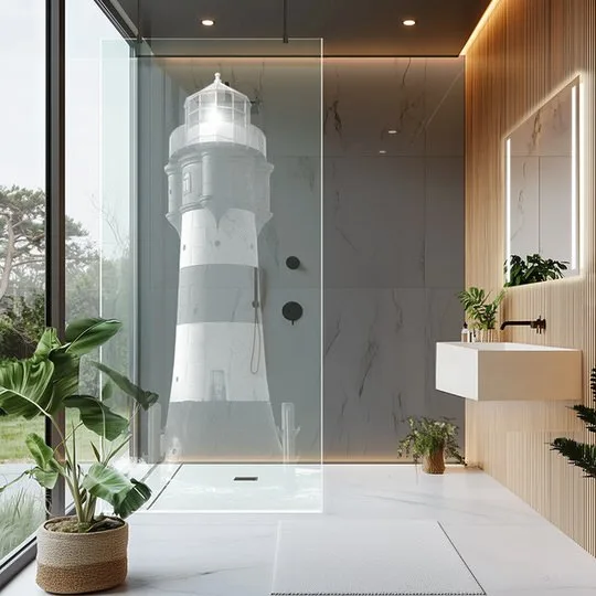 Miroir LED rétroéclairé sur mesure en situation — miroir LED salle de bain Luxembourg — Vitralux Bradtke (photo 10)