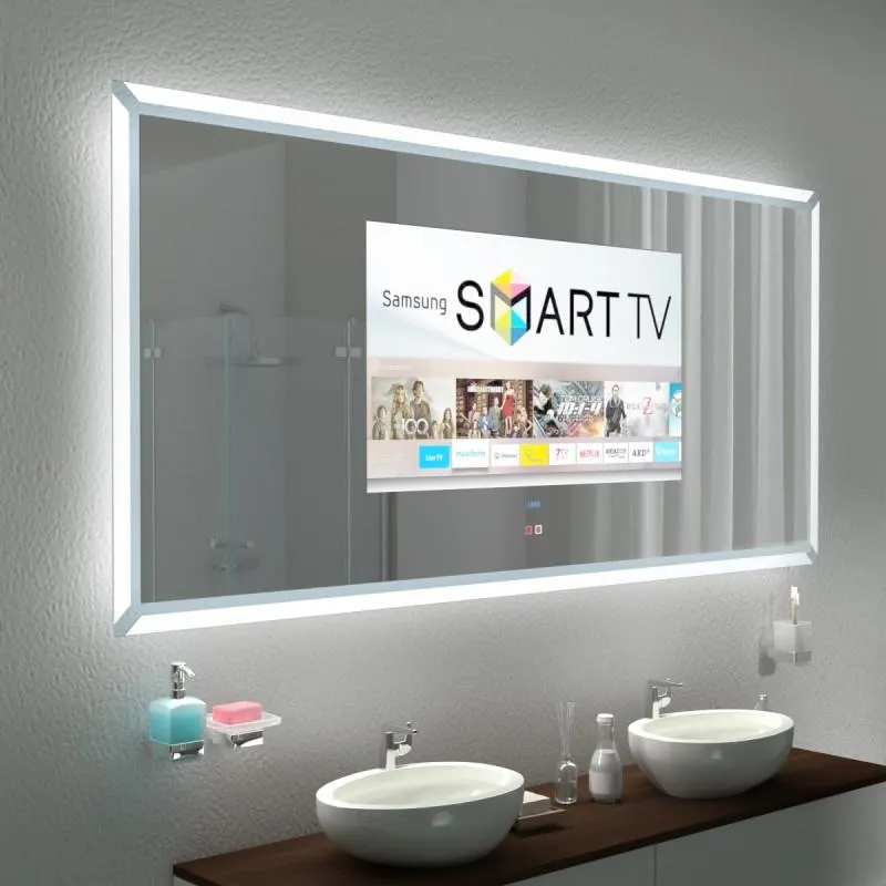 Miroir TV avec écran intégré sur mesure — miroir télévision salle de bain Luxembourg — Vitralux Bradtke (photo 5)