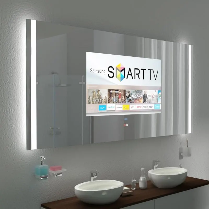 Miroir TV avec écran intégré sur mesure — miroir télévision salle de bain Luxembourg — Vitralux Bradtke (photo 6)
