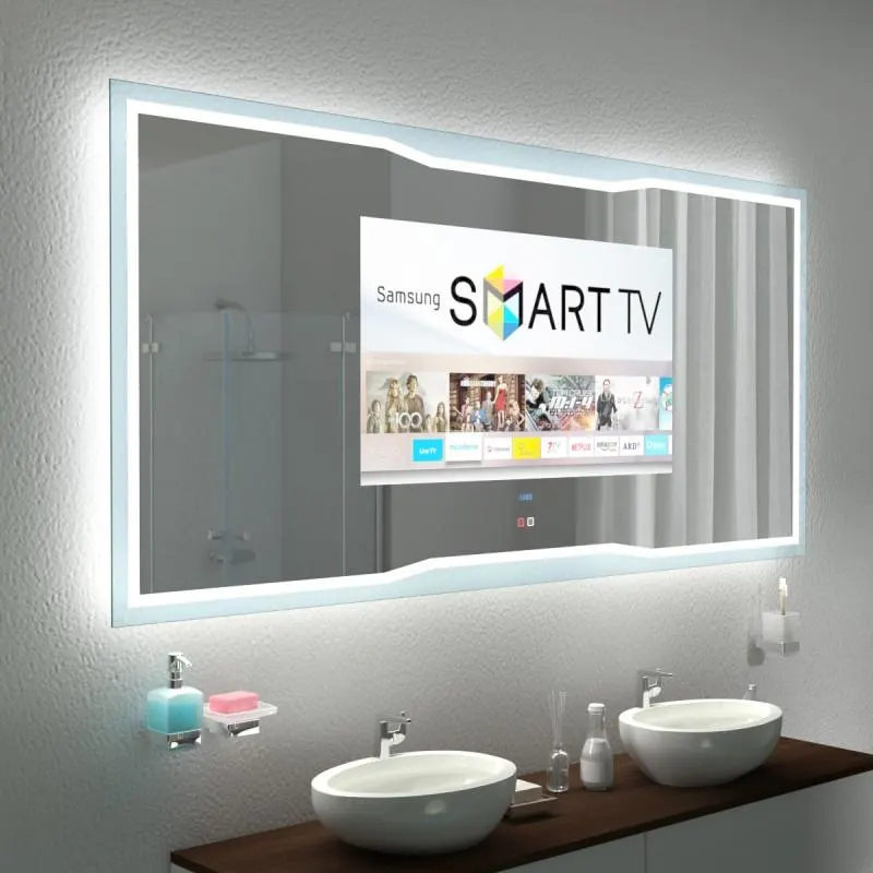 Miroir TV avec écran intégré sur mesure — miroir télévision salle de bain Luxembourg — Vitralux Bradtke (photo 8)
