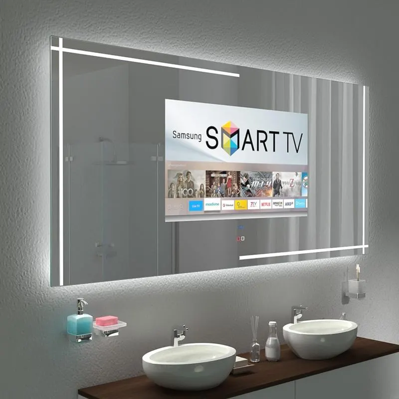 Miroir TV avec écran intégré sur mesure — miroir télévision salle de bain Luxembourg — Vitralux Bradtke (photo 7)