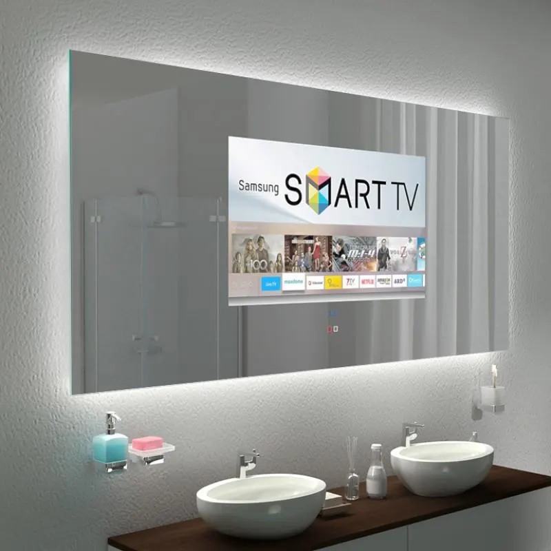 Miroir TV avec écran intégré sur mesure — miroir télévision salle de bain Luxembourg — Vitralux Bradtke (photo 4)
