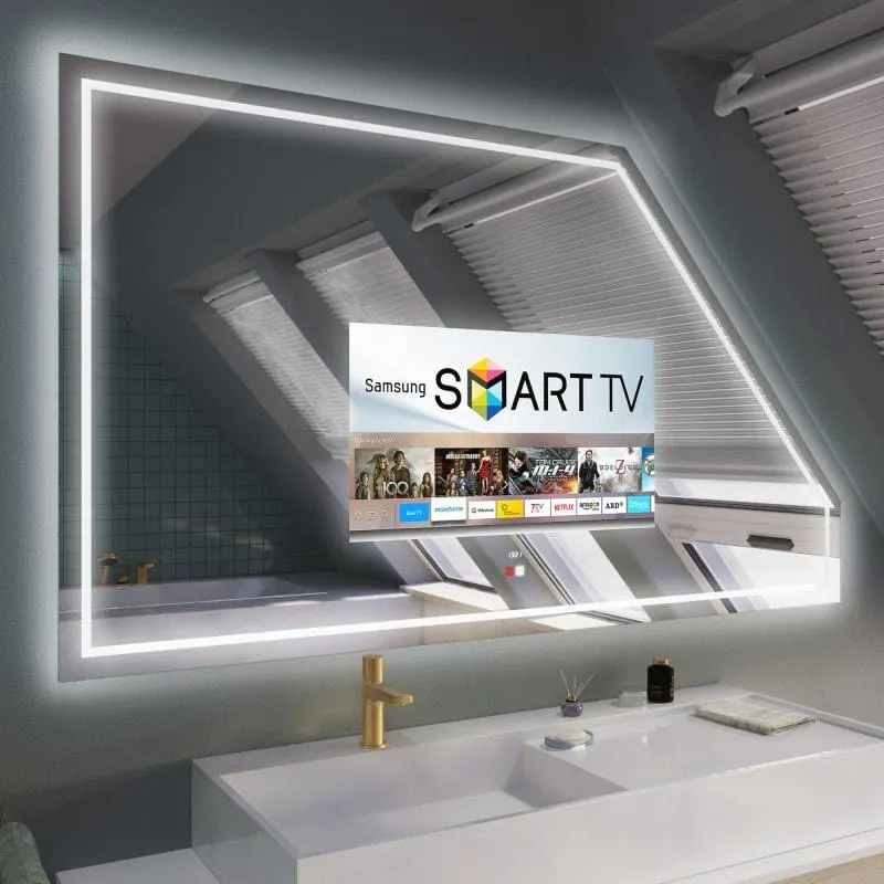 Miroir TV avec écran intégré sur mesure — miroir télévision salle de bain Luxembourg — Vitralux Bradtke (photo 9)