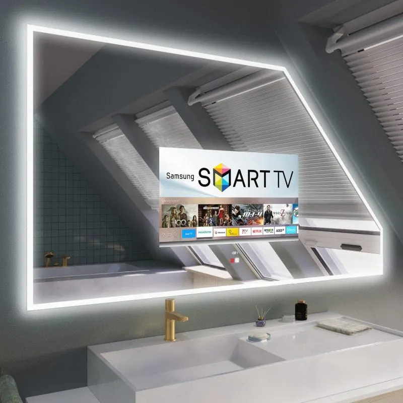 Miroir TV avec écran intégré sur mesure — miroir télévision salle de bain Luxembourg — Vitralux Bradtke (photo 10)