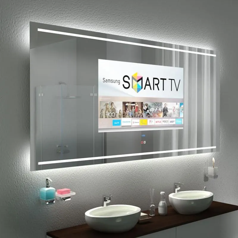 Miroir TV avec écran intégré sur mesure — miroir télévision salle de bain Luxembourg — Vitralux Bradtke (photo 17)