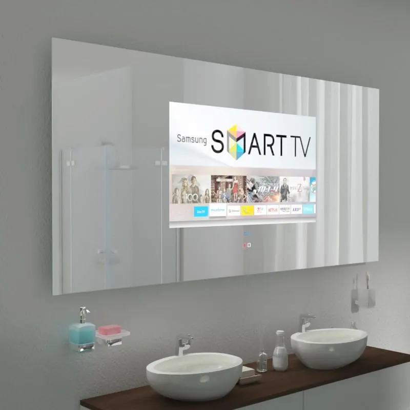 Miroir TV avec écran intégré sur mesure — miroir télévision salle de bain Luxembourg — Vitralux Bradtke (photo 19)
