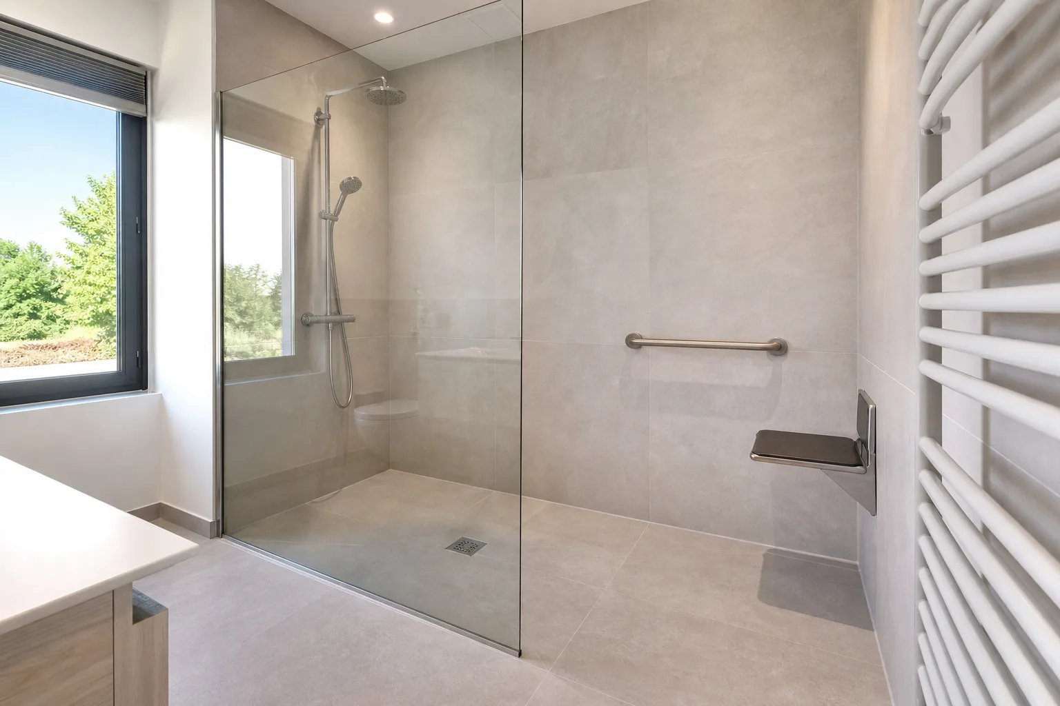 Douche PMR — paroi de douche sur mesure Luxembourg — Vitralux Bradtke