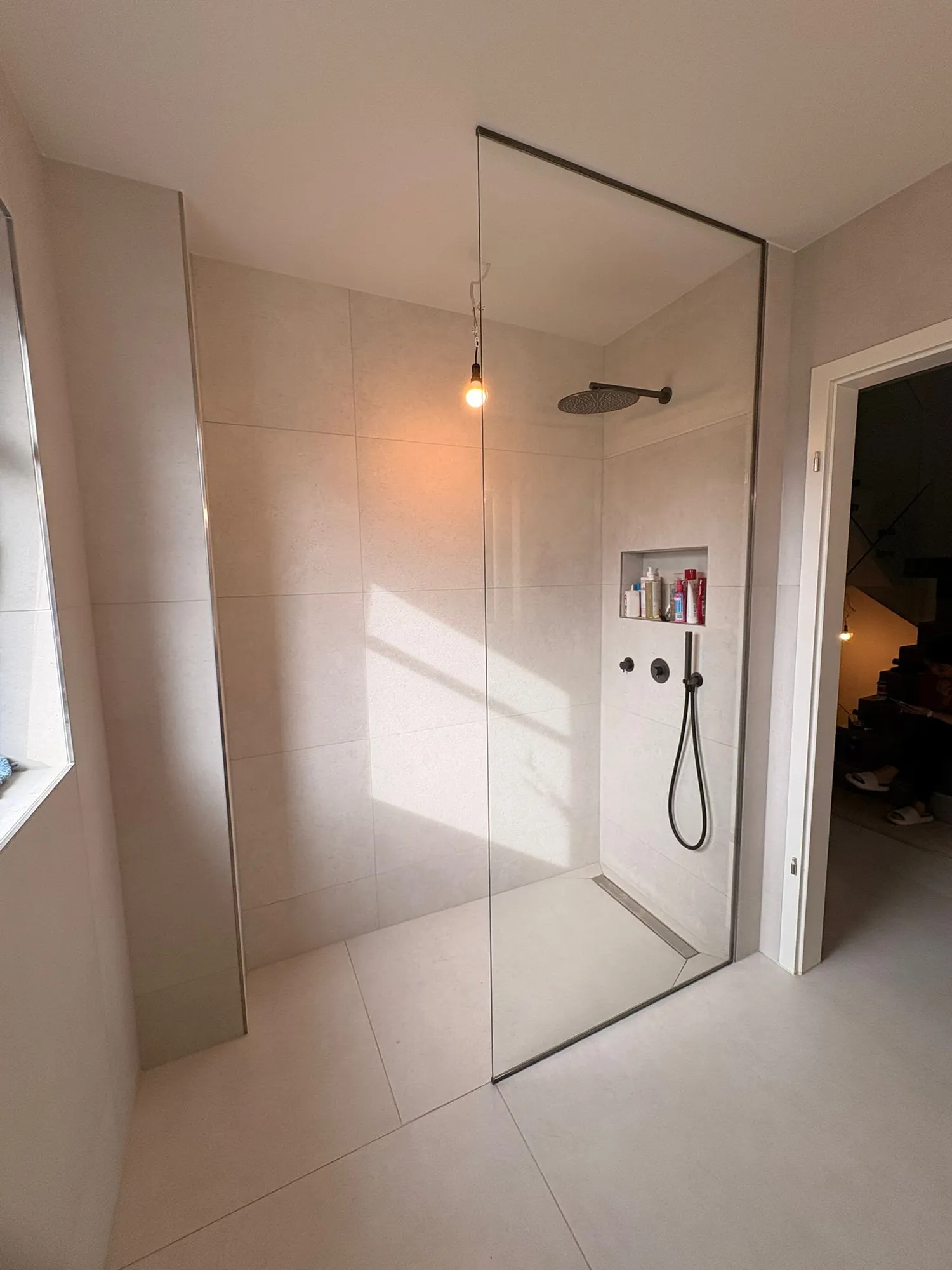 Paroi de douche à l'italienne en verre sur mesure — Vitralux Bradtke Luxembourg