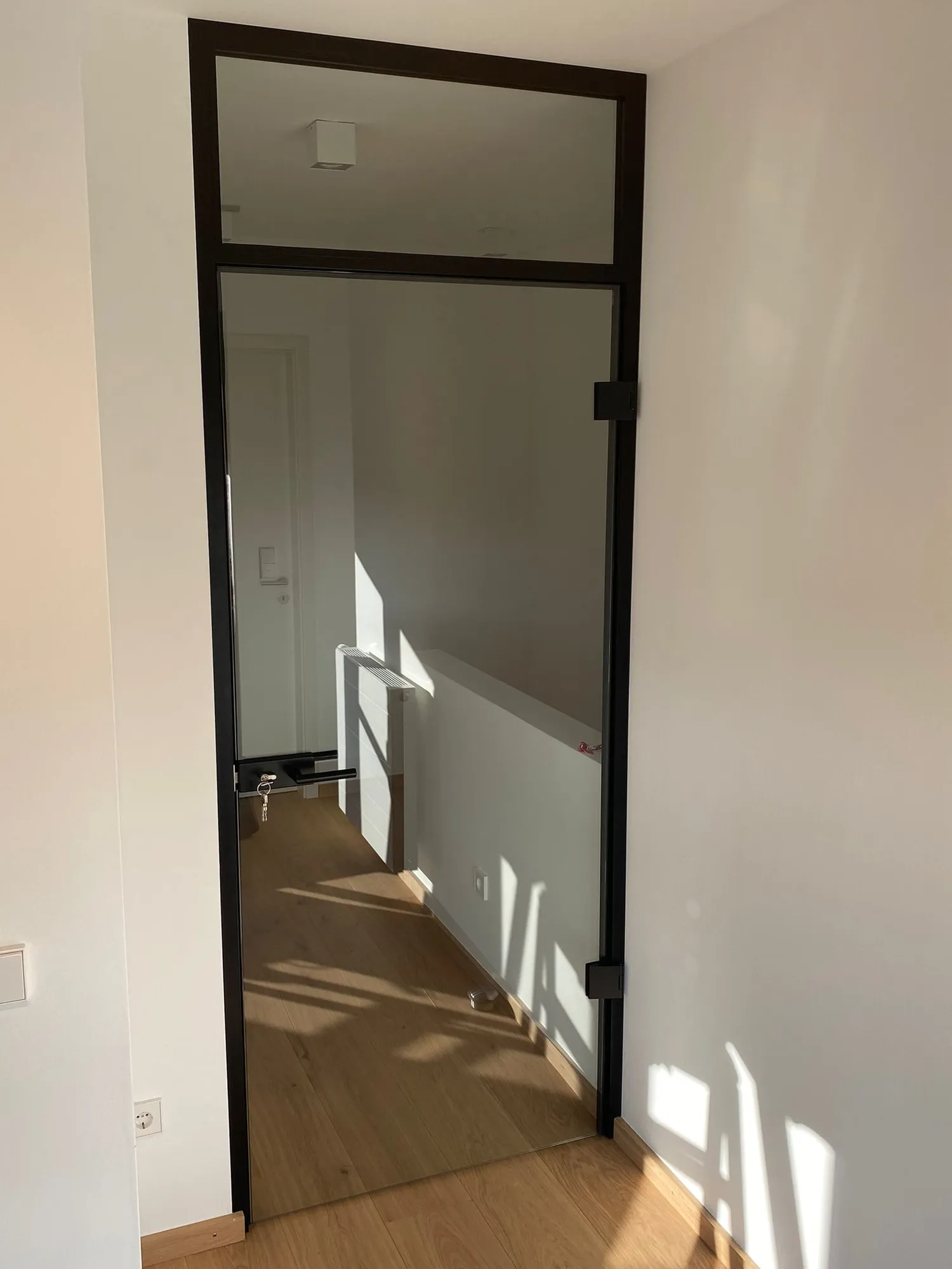 Porte pivotante en verre sur mesure — Vitralux Bradtke Luxembourg
