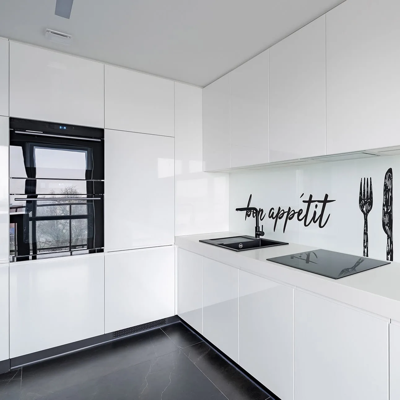 Crédence de cuisine en verre laqué sur mesure — crédence verre cuisine Luxembourg — Vitralux Bradtke